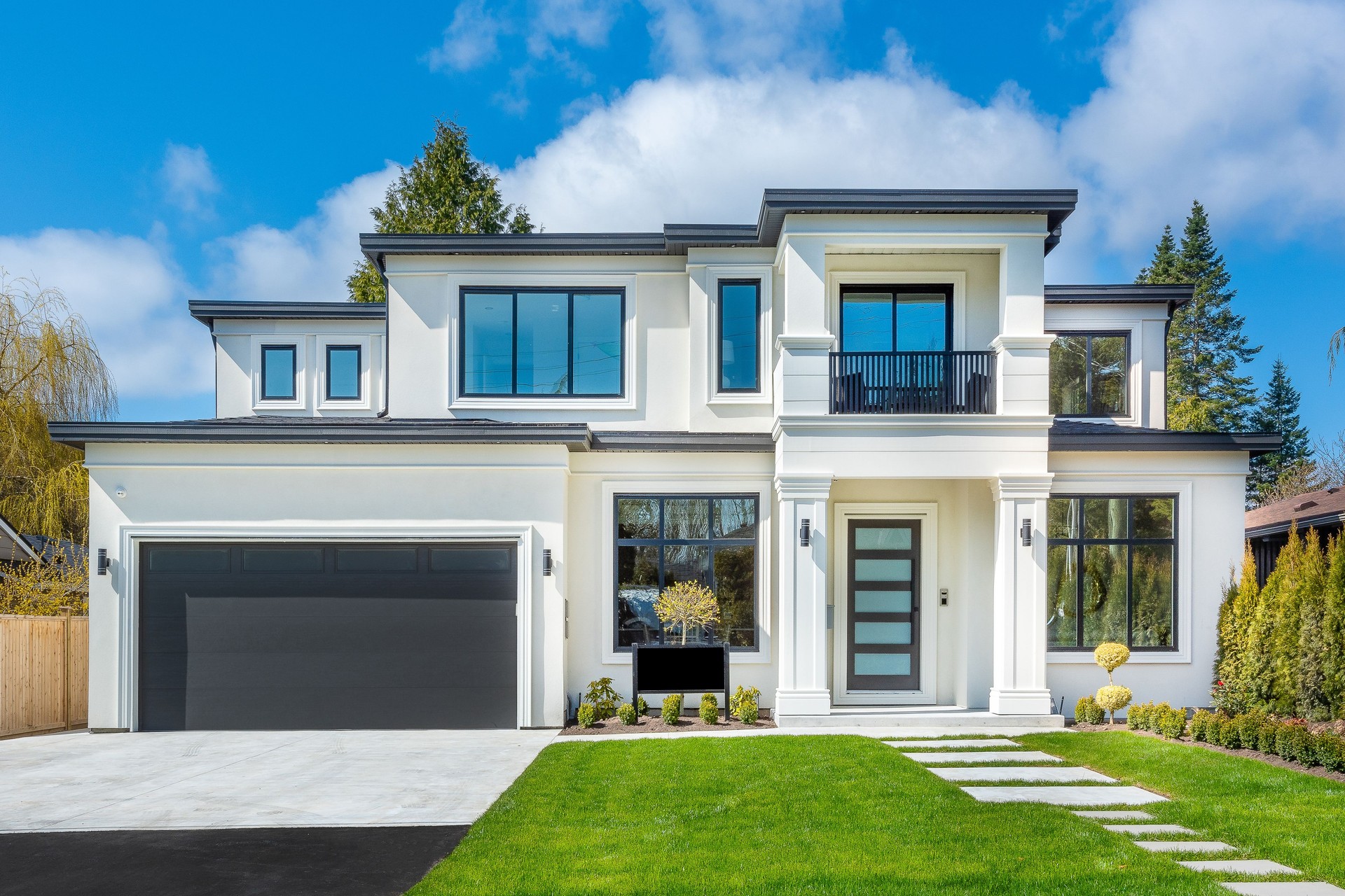 Exterior of a white house home