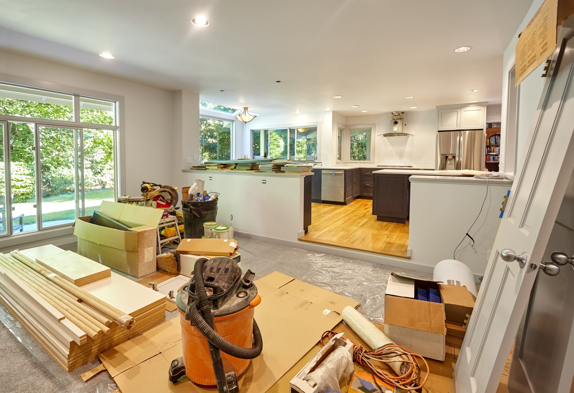 Family room storing tools and supplies